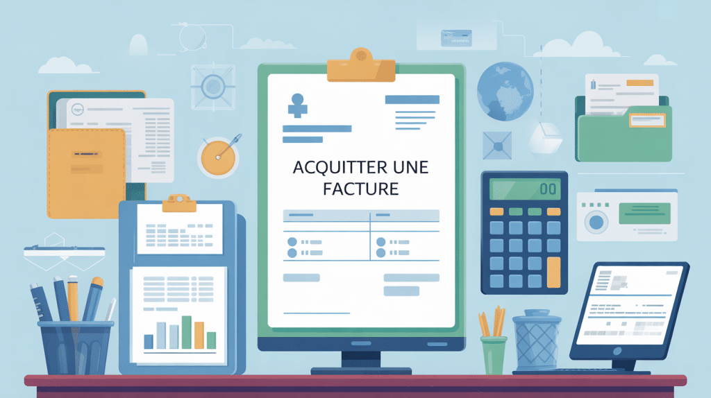 illustration acquitter une facture gestion entreprise