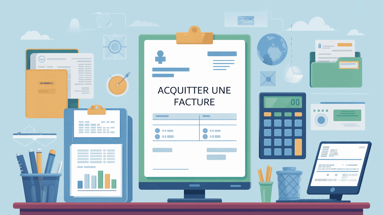 illustration acquitter une facture gestion entreprise