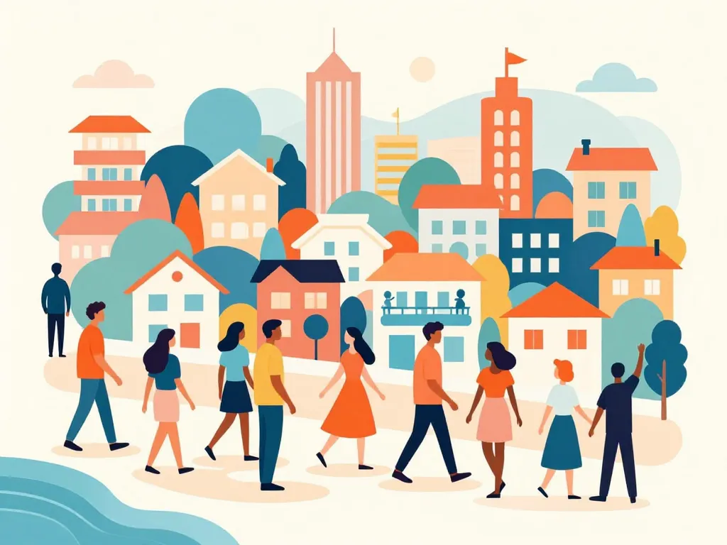 Silhouettes abstraites Biarritz habitants résidents touristes