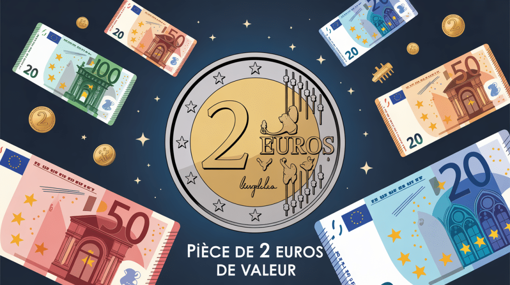 comment connaitre la valeur d'une piece de 2 euros illustration vectorielle rarete