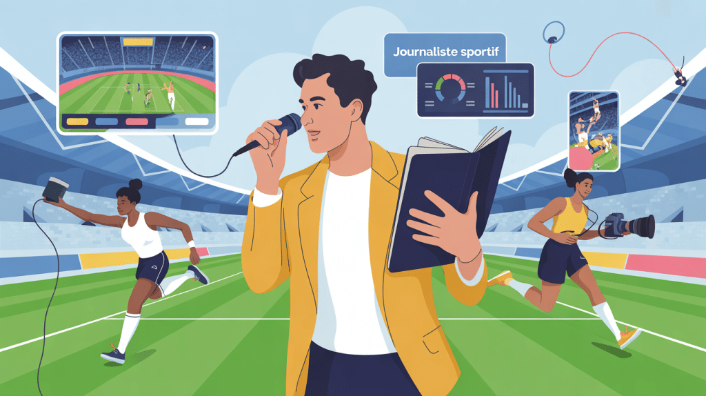 comment devenir journaliste sportif illustration métier terrain