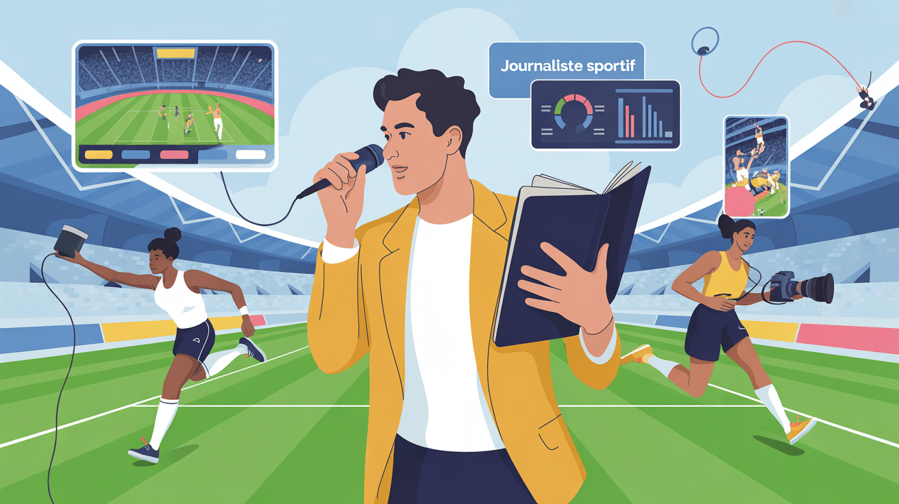 comment devenir journaliste sportif illustration métier terrain