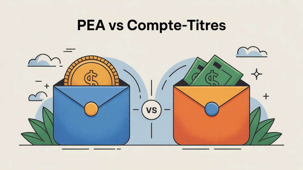 Comparaison visuelle compte titre ou plan epargne action