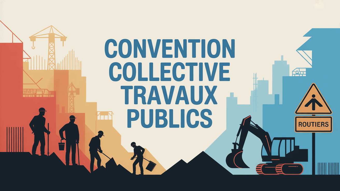 illustration moderne convention collective travaux publics chantier