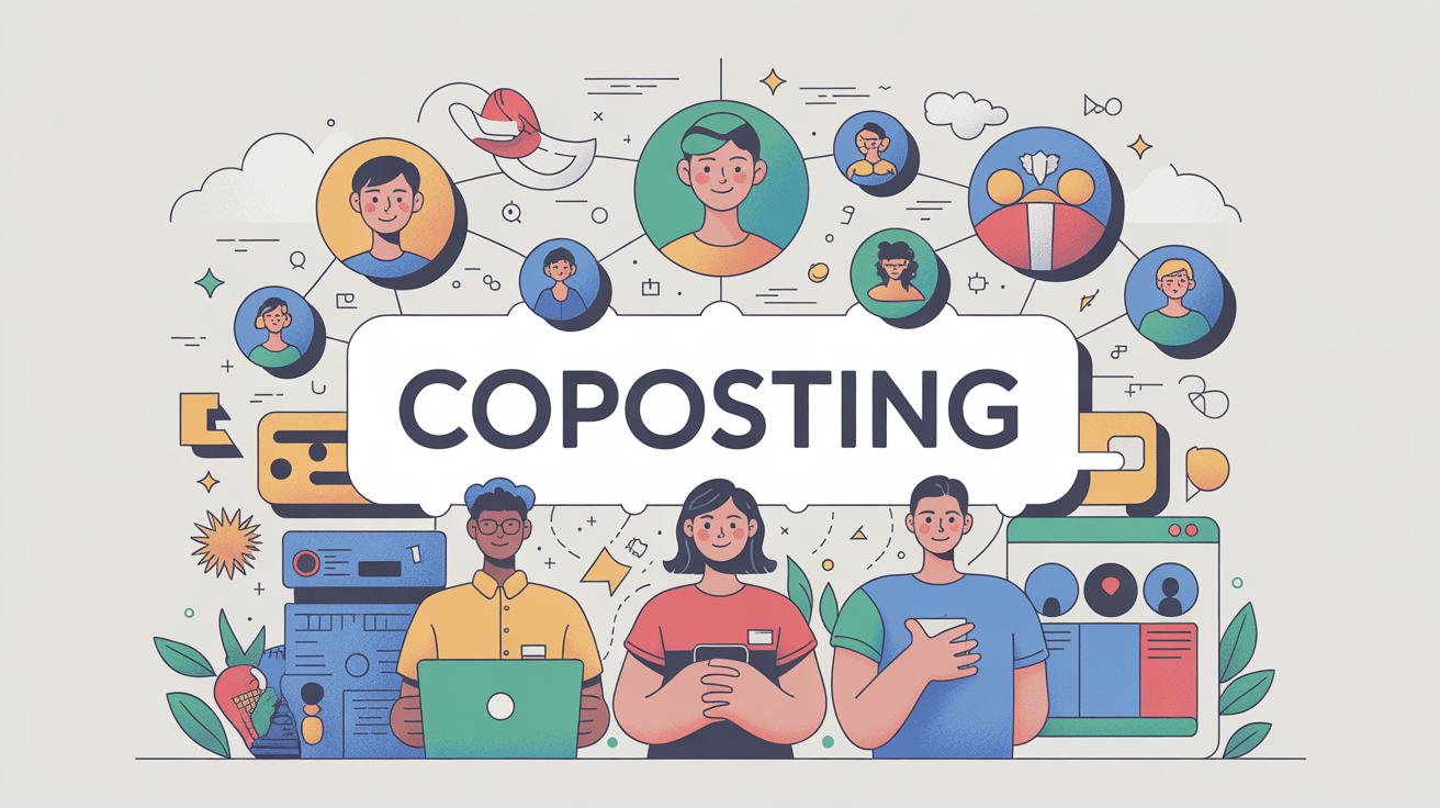 Illustration coposting marketing digital