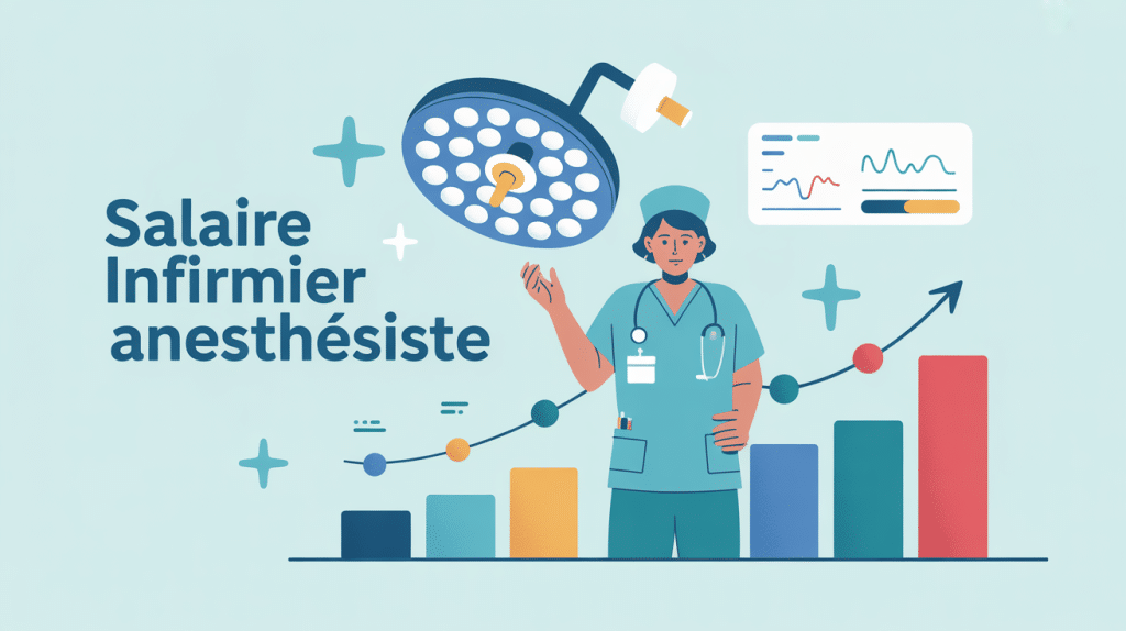 infirmiers anesthésistes salaire illustration vectorielle avec graphiques