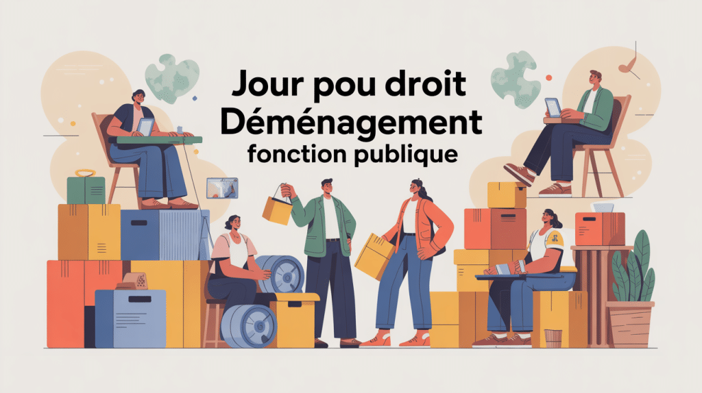 illustration jour pour déménagement fonction publique agents publics cartons