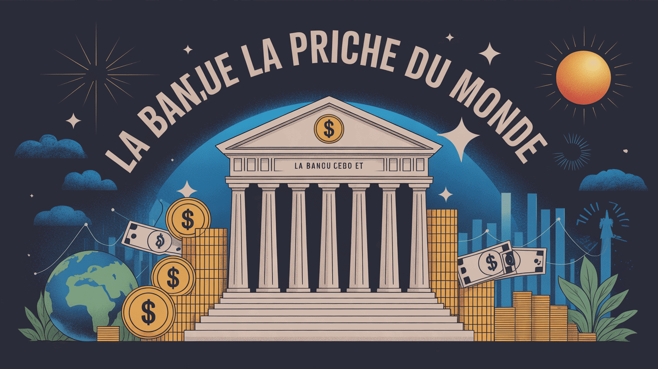 illustration stylisée de la banque la plus riche du monde 2025