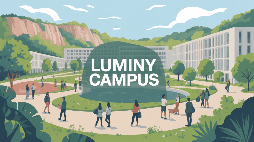 Illustration panorama Luminy campus nature