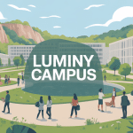 Illustration panorama Luminy campus nature