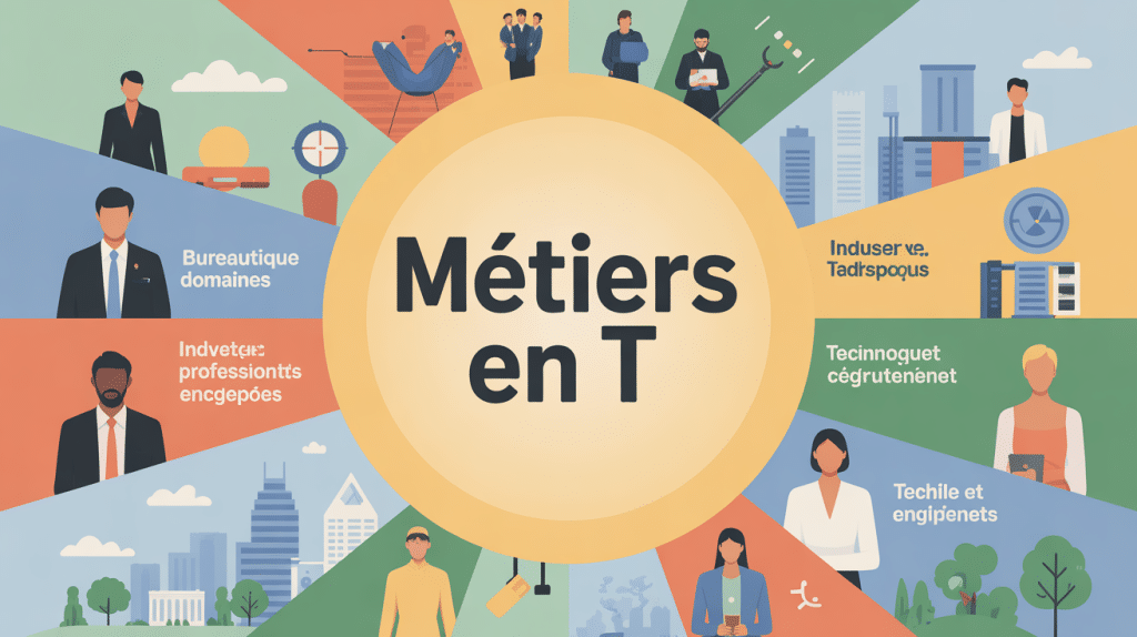 illustration cercle metier en t secteurs modernes