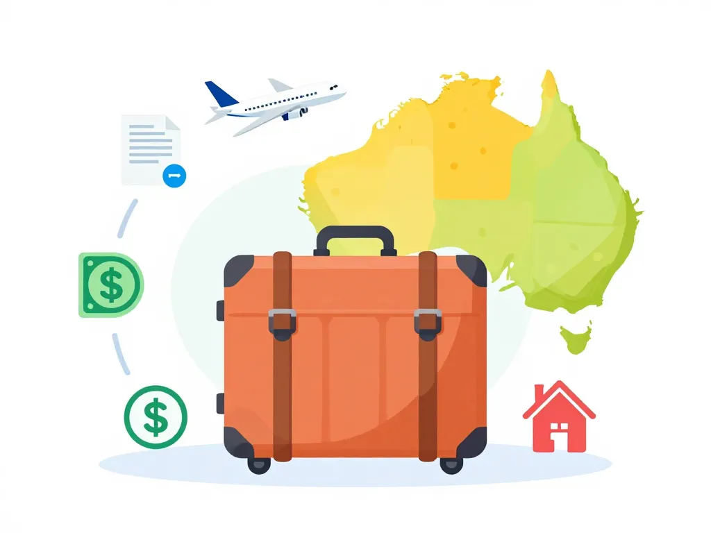 suitcase préparation départ travailler en australie