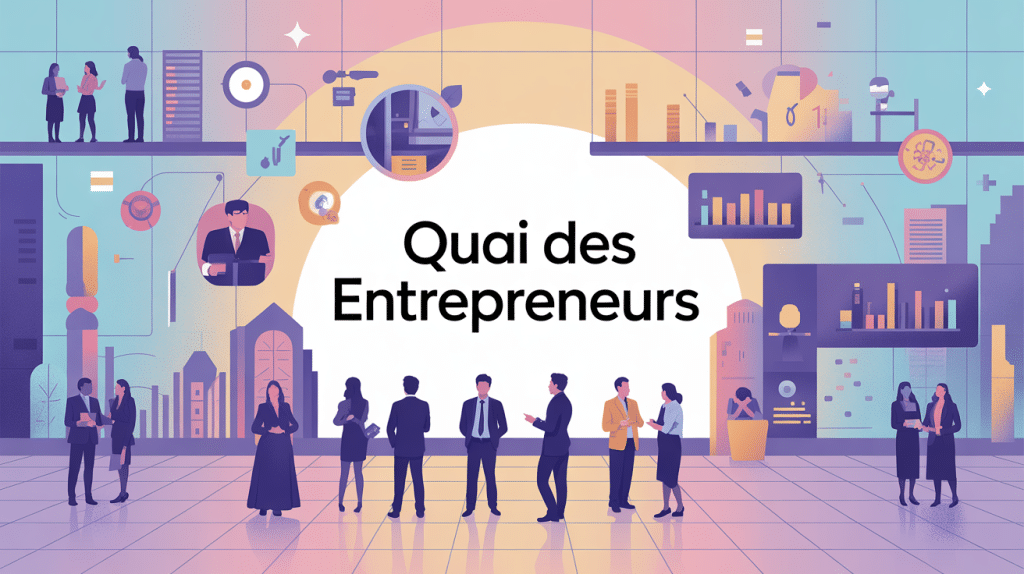 Illustration quai des entrepreneurs networking et innovation