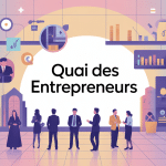 Illustration quai des entrepreneurs networking et innovation