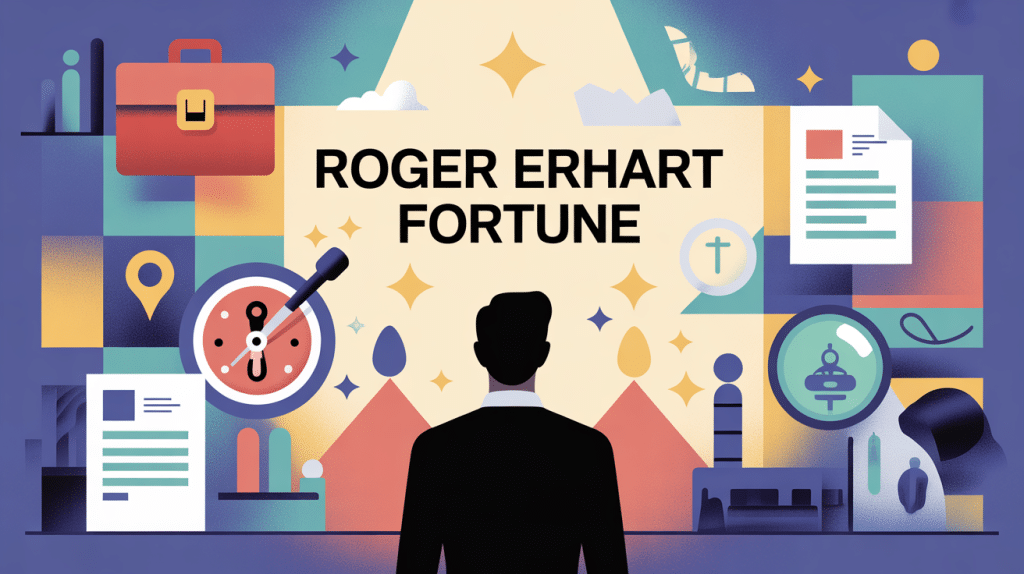 Illustration conceptuelle modern sur roger erhart fortune, mystère et transparence