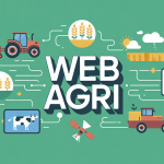 web agri illustration icônes agricoles et flux lumineux