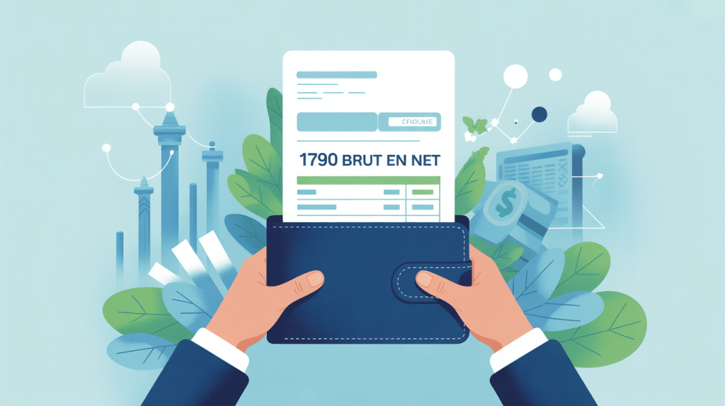 Illustration fiche de paie 1790 brut en net