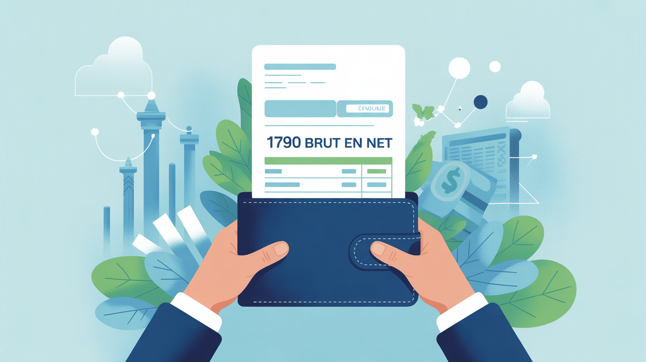 Illustration fiche de paie 1790 brut en net