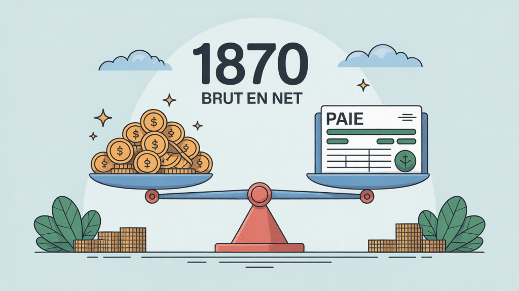 1870 brut en net balance stylisée fiche de paie