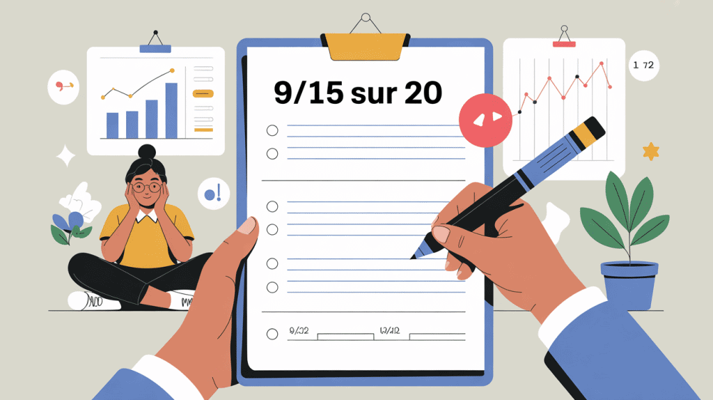 Illustration note 9/15 sur 20 contexte scolaire
