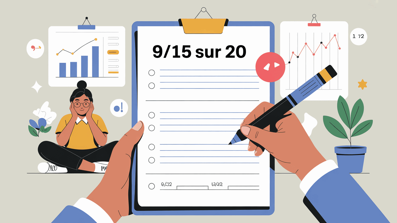 Illustration note 9/15 sur 20 contexte scolaire