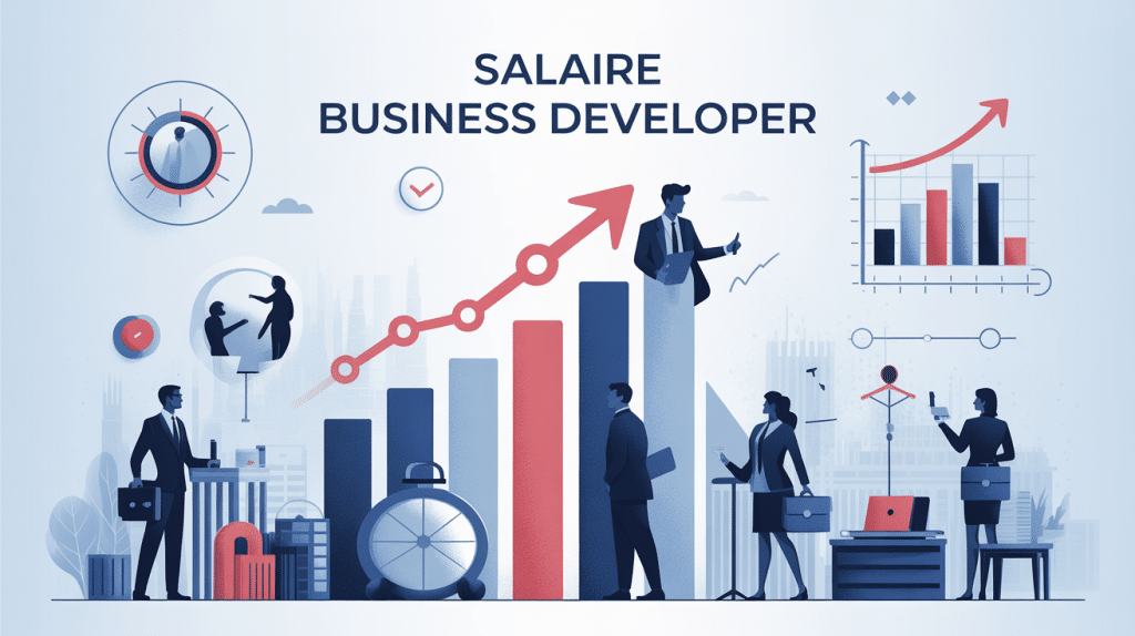 Business developer salaire illustration graphique moderne