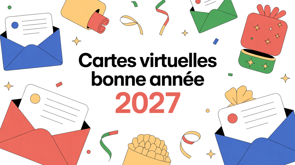 Cartes virtuelles bonne année 2025 illustration festive et moderne