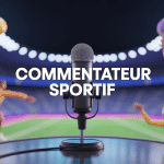 comment devenir commentateur sportif illustration 3D micro stade