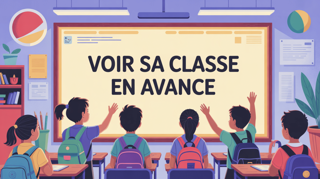 comment voir sa classe en avance illustration moderne élèves tableau numérique