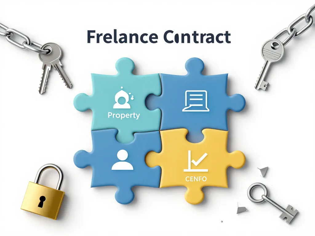 Concept clauses sensibles contrat freelance propriété confidentialité