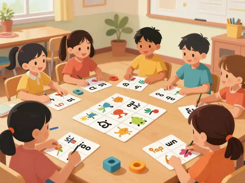 Exercices familles de mots CE2 en classe illustration