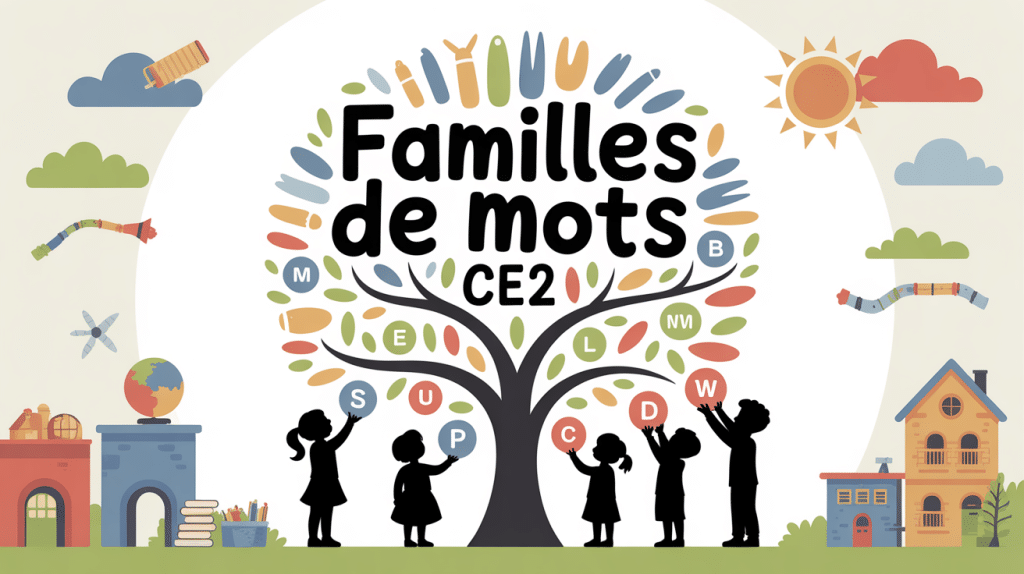 Image familles de mots CE2 arbre du savoir éducatif