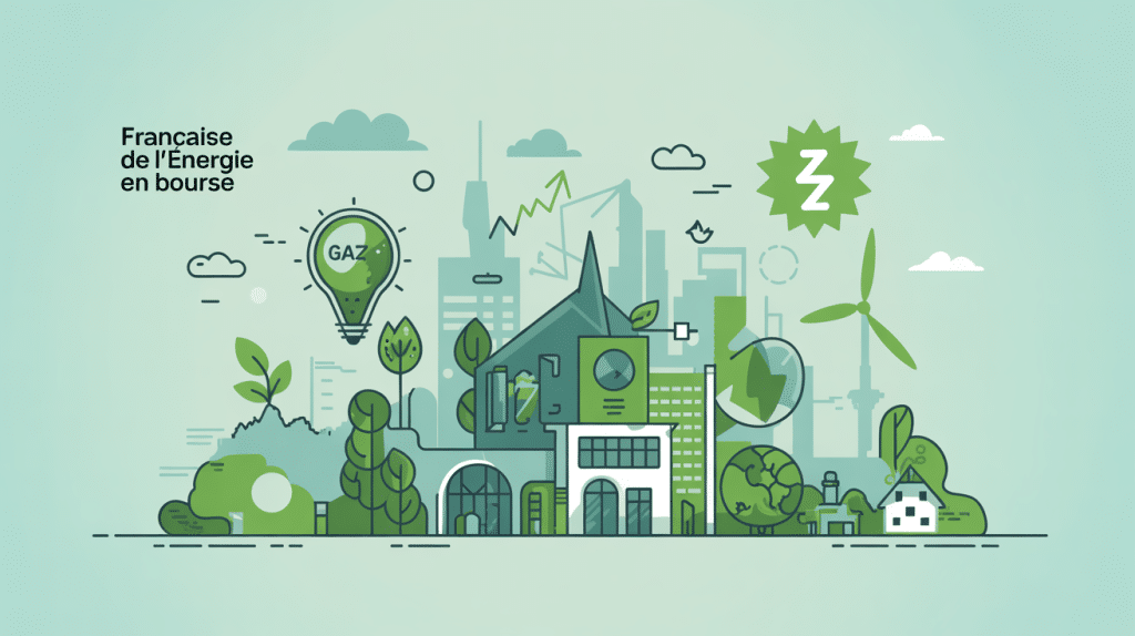 francaise de l energie bourse illustration transition énergétique ville verte