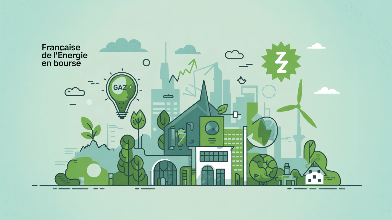 francaise de l energie bourse illustration transition énergétique ville verte