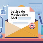 illustration moderne lettre de motivation ash sur bureau hospitalier