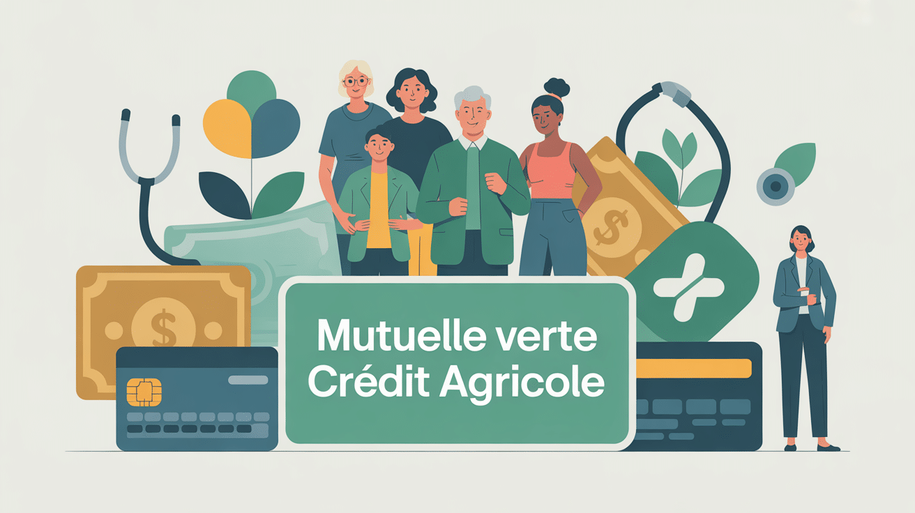 Illustration partenariat mutuelle verte credit agricole protection santé