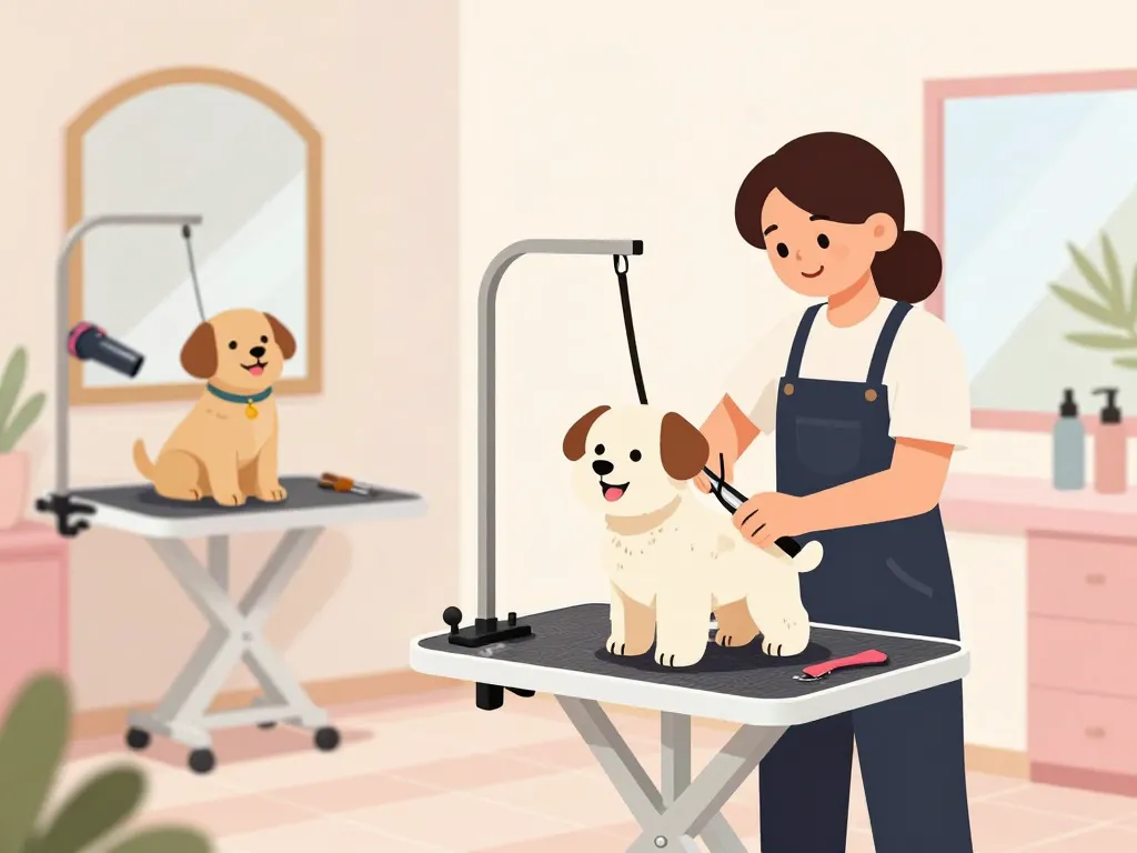 Salaire toiletteur canin moyenne France, groomer au travail en salon