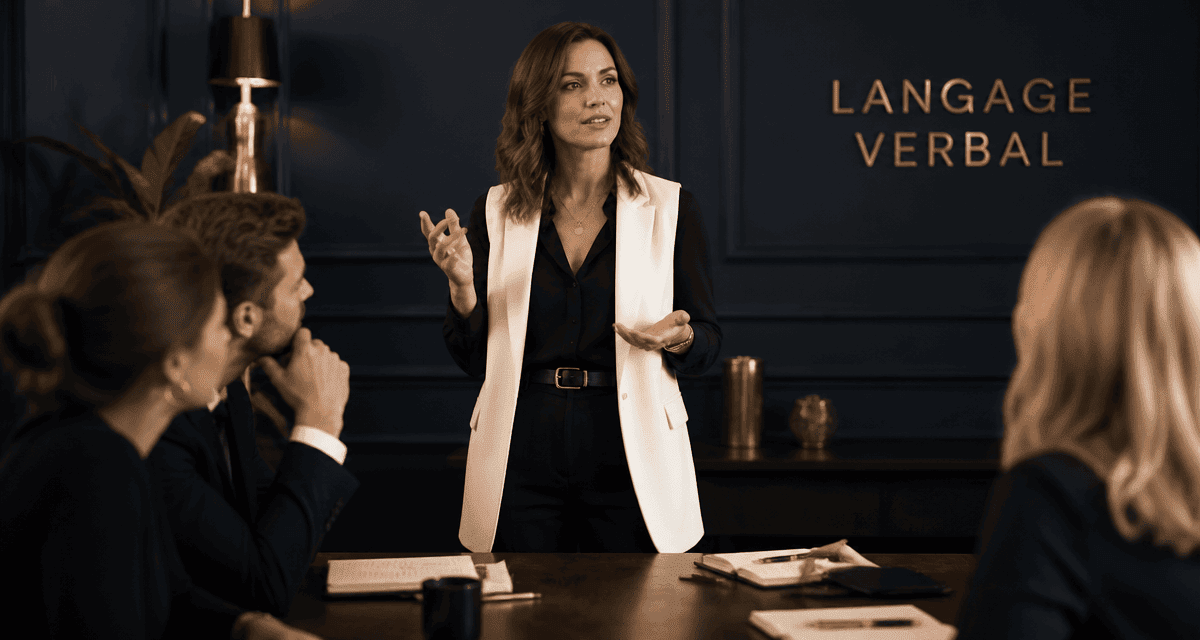 Langage verbal femme parlant groupe bureau