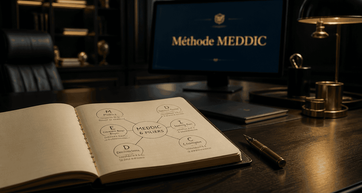methode meddic schéma six piliers sur bureau