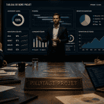 Pilote projet devant tableau de bord digital