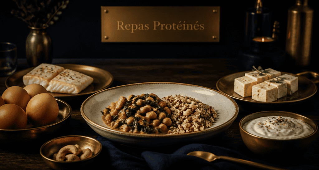 repas riche en proteine curry quinoa oeufs