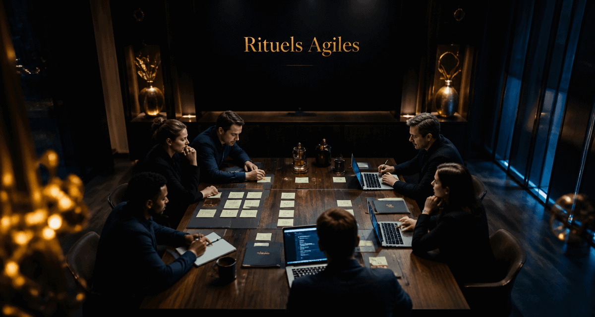 Rituel agile équipe réunion moderne