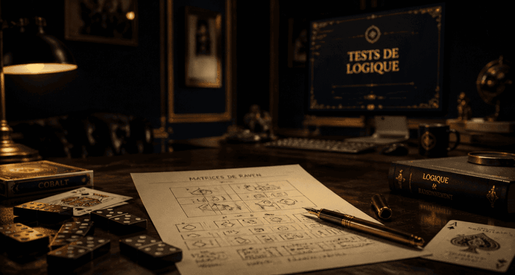 Test de logique sur table avec matrices et dominos