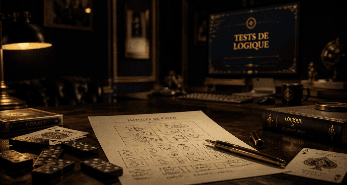 Test de logique sur table avec matrices et dominos