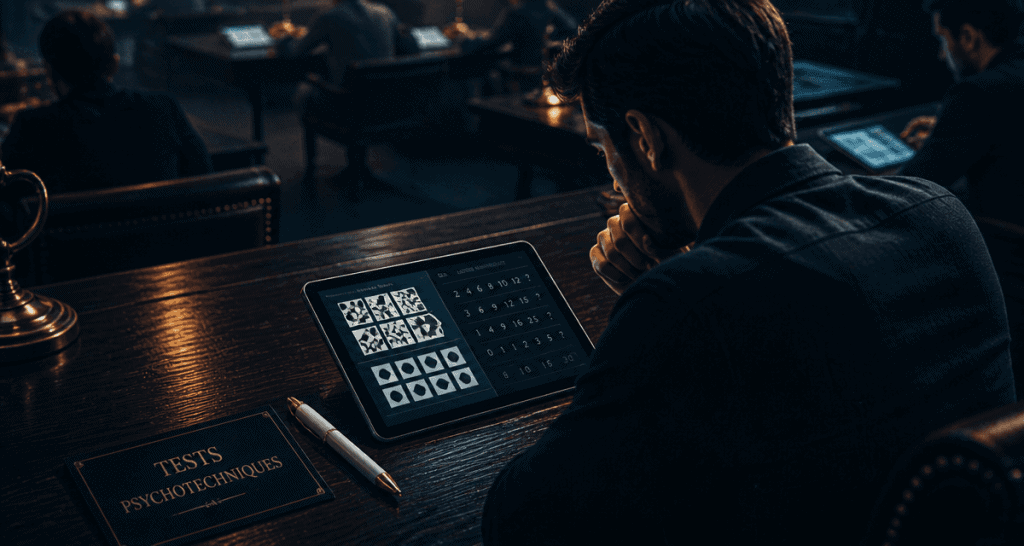 Candidat passant des tests psychotechniques