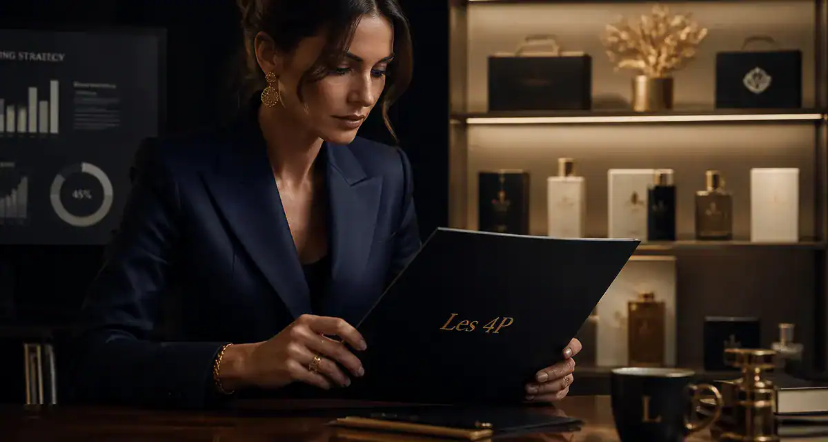 4 p en marketing femme d'affaires dossier