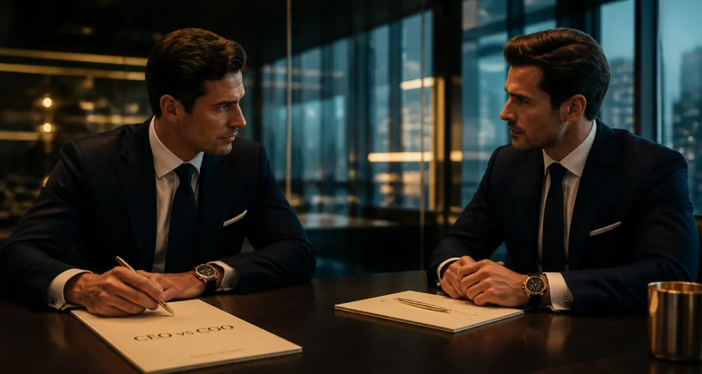 coo vs ceo autour d'une table en réunion
