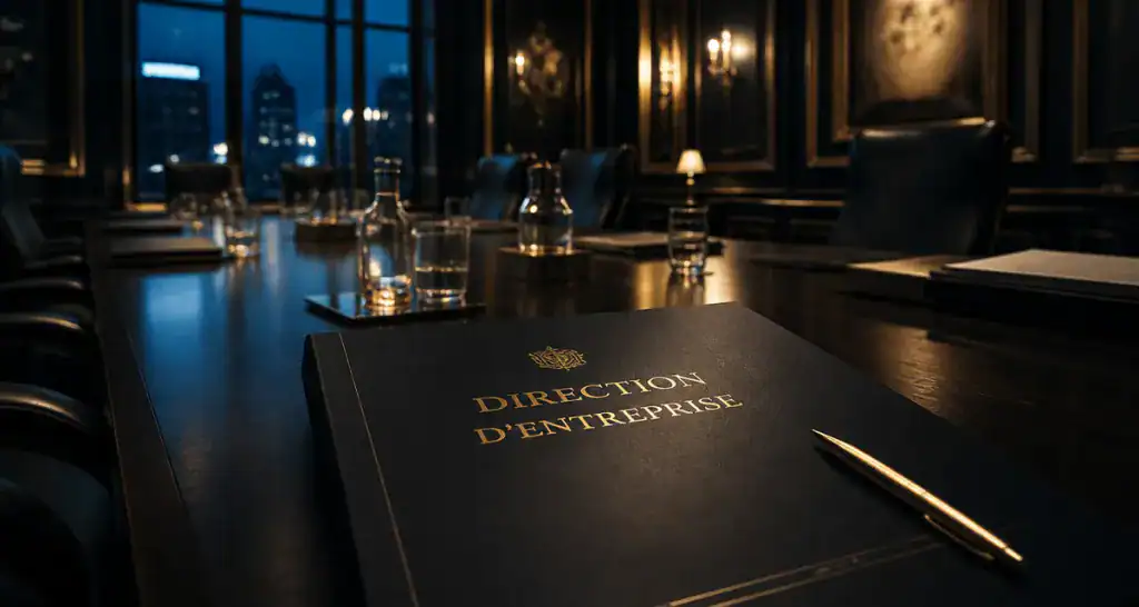 Direction dans une entreprise autour d'une table de conseil