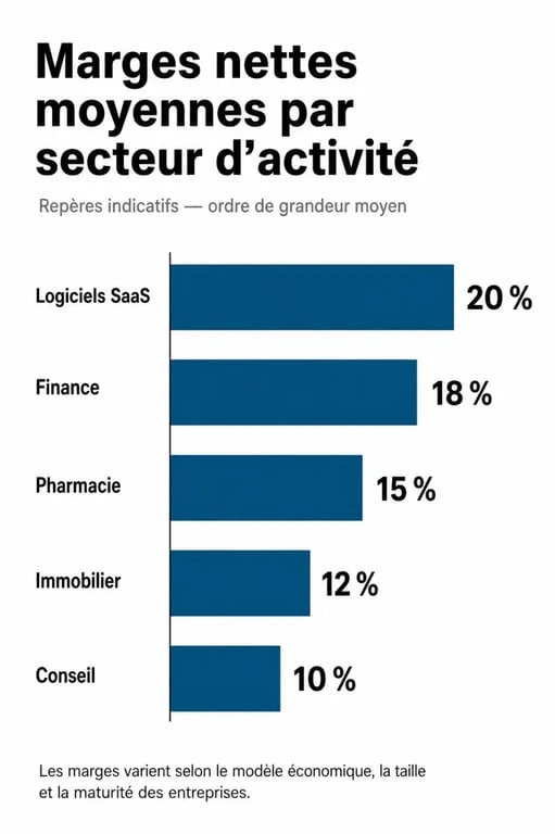 Infographie des secteurs d'activité les plus rentables au monde et leurs marges nettes