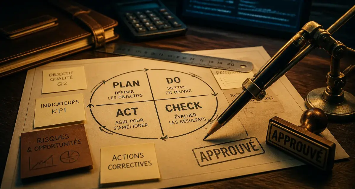 La roue de Deming PDCA en 4 étapes : planifier, faire, vérifier, agir